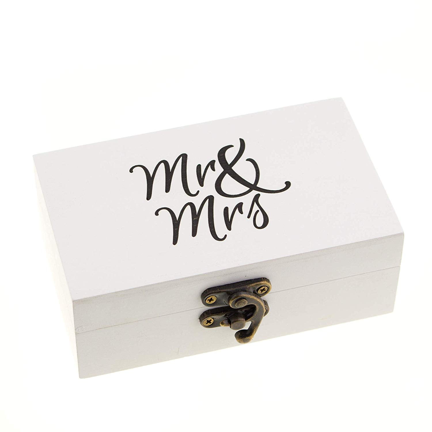 Mr & Mrs Always Right Wedding Keepsake Box Storage Jewellery Trunk Hinged Lid 