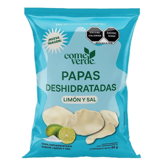 Papas deshidratadas Come Verde sabor limón y sal 85 g