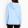 thumbnail image 3 of WTOBBY Women's Fashionable Solid Color Casual Hooded Long Sleeved Coat, Fleece-Lined Zipper Jacket, Winter Warm Wear with Soft Touch and Cozy Feel,Sky Blue S, 3 of 4