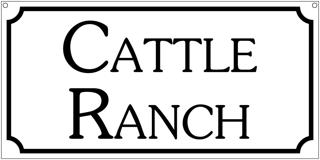 Cattle Ranch- 6x12 Aluminum Retro Cowboy Farm sign - Walmart.com