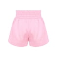 thumbnail image 4 of Haitryli Boys Sides Slit Metallic Boxing Shorts Color Block Satin Kickboxing Muay Thai Trunks Themed Party Dress Up Pink Silver 10, 4 of 6