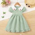 thumbnail image 2 of Taybagh Baby Girl Dresses Checkered Pattern Formal Dresses for Girls Puffed Sleeves Cherry Cute Design for Baby, 2 of 9
