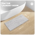 thumbnail image 4 of PABUBE Textured Gray Microfiber Bathroom Rug, 20"x51", Soft and Absorbent Bathroom Mat, Non-Slip, Machine Washable, Quick Dry Floor Carpet for Shower or Tub, 4 of 8