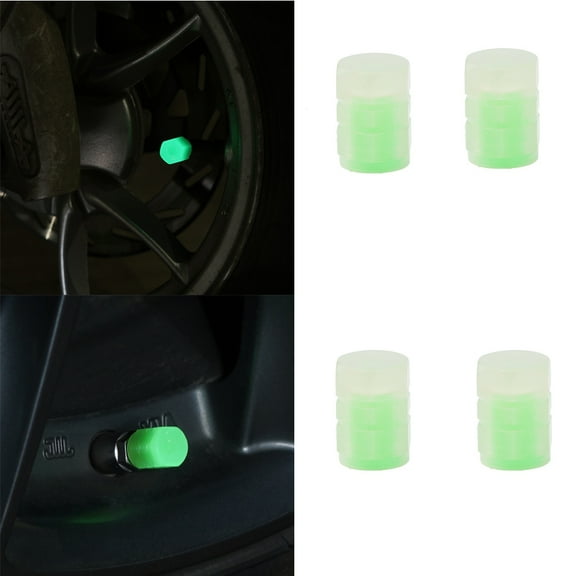 Happy Date Universal Luminous Tire Valve Cap Plastic ABS Dustproof Decorative Tires Accessories Tire Stem Covers Application Car Motorcycle Bicycle