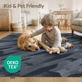 thumbnail image 4 of ODIKA 4'x6' Charcoal Gray Geometric Washable Area Rug Dynamic Abstract With Modern Star Accents Ornamental Stain Resistant, Low Pile, Easy Care for Dorm Room, Small Living, 4 of 7