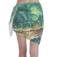 thumbnail image 2 of Kll Watercolor Turtle1 Print Women'S Sarong Coverups Short Bathing Suit Wrap Skirt Beach Wrap Swimsuit Cover Ups, 2 of 7