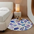 thumbnail image 2 of Purple Leaves Round Area Rug 6Ft Washable Circle Rugs for Bathroom Office, Spring Plants Rustic Vintage Botanical Non-Slip Carpet Floor Mats Indoor Outdoor Carpet Runner Aesthetic Home Decor, 2 of 8