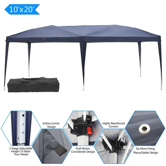 Zimtown 10' X 10' Ez Pop-up Carpa para Fiesta de Bodas Toldo Plegable Refugio Resistente/bolsa de Transporte
