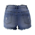 thumbnail image 6 of Taqqpue High Waisted Stretchy Jean Shorts for Women,Casual Summer Ripped Frayed Distressed Denim Shorts Raw Hem Junior Shorts Jeans Hot Short Jeans, 6 of 8