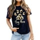 thumbnail image 3 of Gibobby Camisetas Mujer Baratas Manga Corta Tops informales mujer, Camiseta con estampado corto, manga, túnica para perros, camisa, amantes, letras, blusa para(Marina,M), 3 of 4
