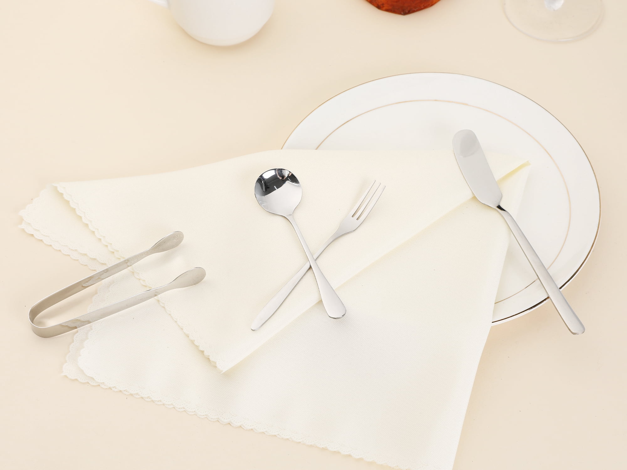 Unique Bargains Stainless Steel Flatware Set with Spoons and Forks Silver 16 Pcs