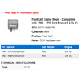 thumbnail image 2 of Front Left Engine Mount - Compatible with 1986 - 1990 Ford Bronco II 2.9L V6 1987 1988 1989, 2 of 2