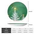 thumbnail image 2 of Balery Christmas Green Print Bone China Decorative Plate Ceramic Dinner Plates Art Crafts with Display Stand-7in, 2 of 6