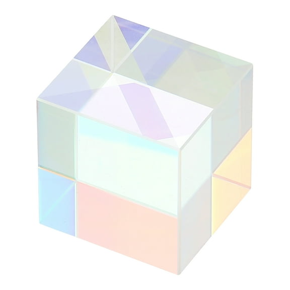 Uxcell 25x25x25mm Glass Prism Cube, Mini Optical X-Cube RGB Prism Cube, Clear