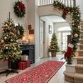 thumbnail image 4 of Moynesa Christmas 2'x6' Runner Rugs for Hallway, Washable Red Kitchen Rug Carpet Runner,Non-Slip Low Pile Soft Winter Moroccan Holiday Xmas Decor Modern Mat for Entrance Bedroom Laundry, 4 of 11