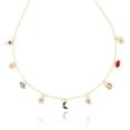 thumbnail image 2 of Collar dorado mujer CYRA con dijes circonia colores, 2 of 3