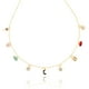 thumbnail image 2 of Collar dorado mujer CYRA con dijes circonia colores, 2 of 3