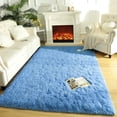thumbnail image 4 of Alfombra LOCHAS ultrasuave y esponjosa para sala de estar, 160 x 230 cm, azul, 4 of 7