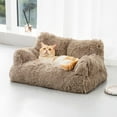 thumbnail image 3 of Dog Couch, Small Dog Bed with Removable Washable Cover, Cute Cat Couch for Pets, Cat Beds for Indoor Cats with Anti-Slip Bottom (Brown), 3 of 8