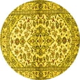 thumbnail image 1 of Ahgly Company Indoor Round Medallion Yellow Traditional Area Rugs, 8' Round, 1 of 4