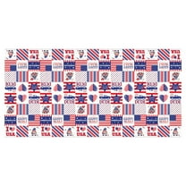 TOPRenddon Independence Day Tablecloth for Outdoor Picnics, BBQs, and July 4th Celebrations – Spill-Proof Disposable PE Table Cover (4.5x9ft, Red/White/Blue)