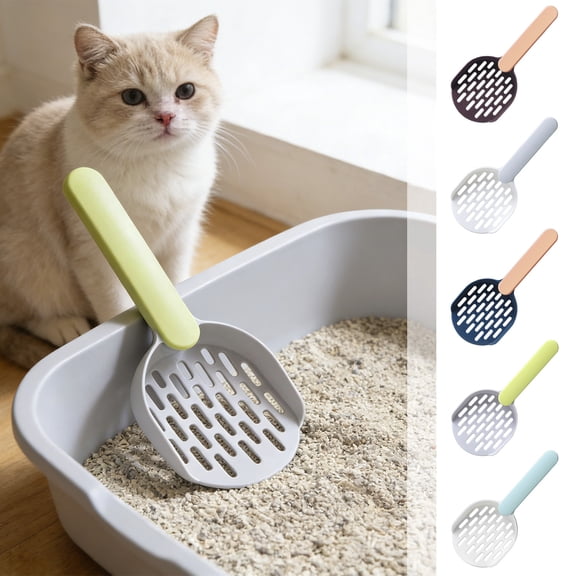 Yhmxh Cat Litter Scoop, Litter Scoop with Wide Slats, Litter Sifter Scoop with Hollow Grid for Pine Pellets, Easy Sifting, 10.24" Long Handle ABS Plastic Litter Scoop for Cats