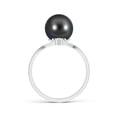 thumbnail image 2 of ANGARA Tahitian Cultured Pearl Chevron Ring with Diamond in 925 Sterling Silver for Women | June Birthstone, Birthday, Anniversary, Jewelry Gift for Women | Pearl Ring, 2 of 9