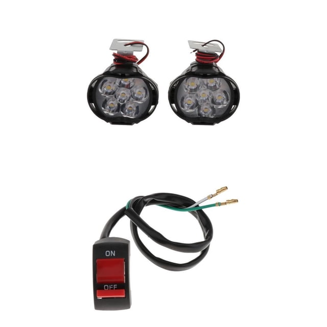 Paquete de 2 Faro de luz de motocicleta Sunnimix DC 9V-85V Blanco 6000K 6 LED