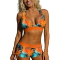 thumbnail image 6 of Erwazi Womens Printed 2 Piece Bikini Swimsuit Halter Tie Back High Waist Shorts Causal Bathing Suit, 6 of 9