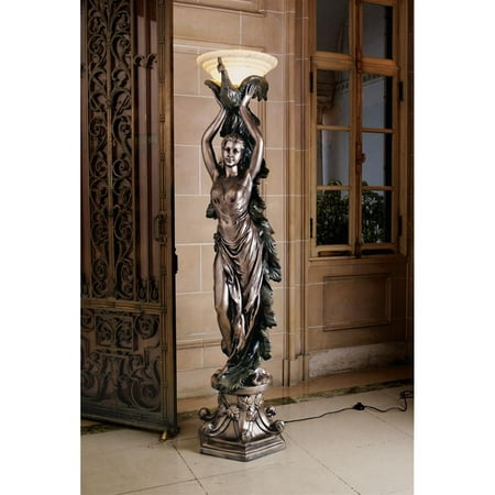 Bronze Peacock - The Peacock Goddess Torchière Floor Lamp