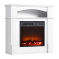 thumbnail image 3 of 33 inch Freestanding Electric Fireplace Stove, 1500W 5120 BTU Heater with Remote, Adjustable Flame & Timer, Overheat Protection, White Mantel for Living Room, Bedroom, 3 of 11