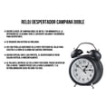 thumbnail image 4 of Reloj Despertador Campana Retro Analógico Estilo Vintage Alarma Decorativo Retro Retroiluminación (Negro), 4 of 11