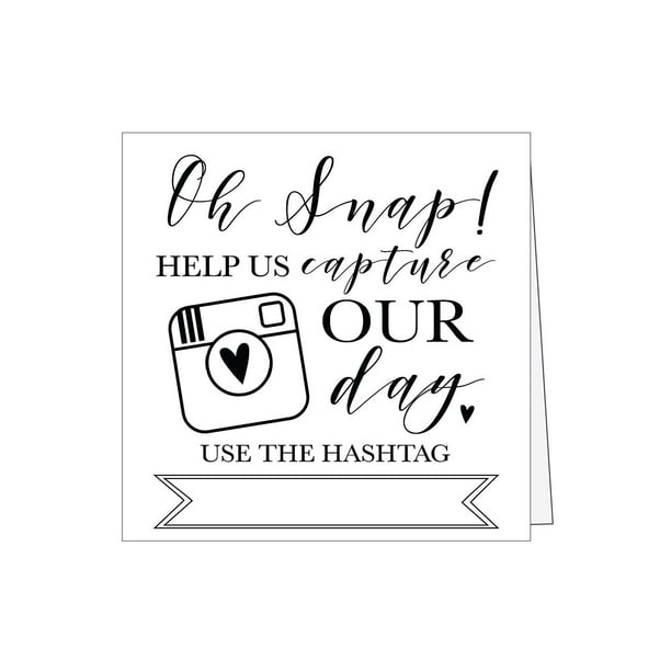 25 Black And White Wedding Instagram Hashtag Signs Vintage Table Top Place Cards Or Photo Booth Oh Snap Sign Quotes For Wedding Wedding Reception Or Ceremony Decor Walmart Com Walmart Com