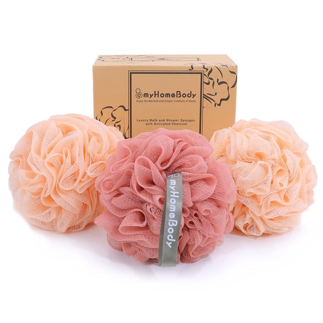 Exfoliante corporal Loofah Sponge MyHomeBody, grande, 70 g, paquete de 3