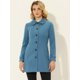 thumbnail image 3 of Abrigo Largo De Invierno Con Cuello Peter Pan Para Mujer Azul Solido XS, 3 of 5