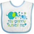thumbnail image 3 of Inktastic My Granny Loves Me Cute Elephants Boys or Girls Baby Bib, 3 of 4