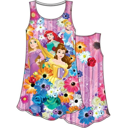 Disney Youth Princess Garden Cinderella, Ariel, Belle & Rapunzel Medium Sublimated Dress