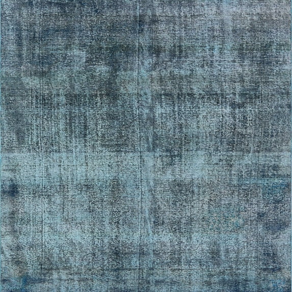 Ahgly Company Machine Washable Indoor Square Industrial Modern Blue Koi Blue Area Rugs, 8' Square