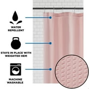 Mainstays Pearl Blush Water-Repellent Embossed Microfiber Fabric Shower Liner, 70" x 72"