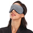 thumbnail image 3 of IAUYY Sleep Mask, Super Soft Eye Masks with Adjustable Strap, Lightweight Comfortable Blindfold,Perfect Blocks Light for Men Women Blue and White Stripes, 3 of 7