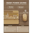 thumbnail image 5 of Wireless Keyboard and Mouse Combo, Retro Round Keycaps, Full Size with Detachable Wrist Rest, 2.4G for PC,Ombre Latte Beige, 5 of 8