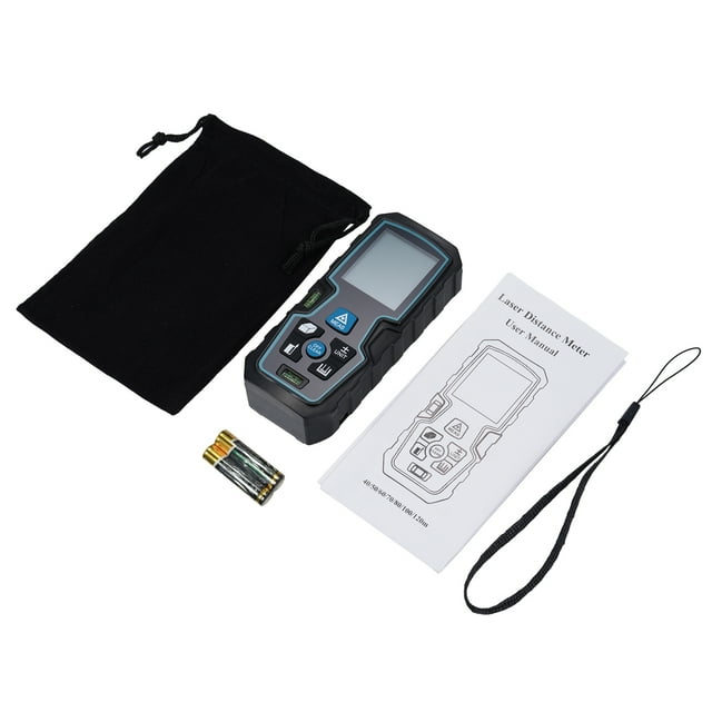 Mesureur Portatif, Compteur de Distance Infrarouge à Bulles à Double Niveau Écran LCD Rétroéclairé Distance Continue Volume de Zone Mesure Pythagore
