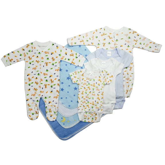 Bambini Newborn Baby Boy 9 Pc Layette Baby Shower Gift Set