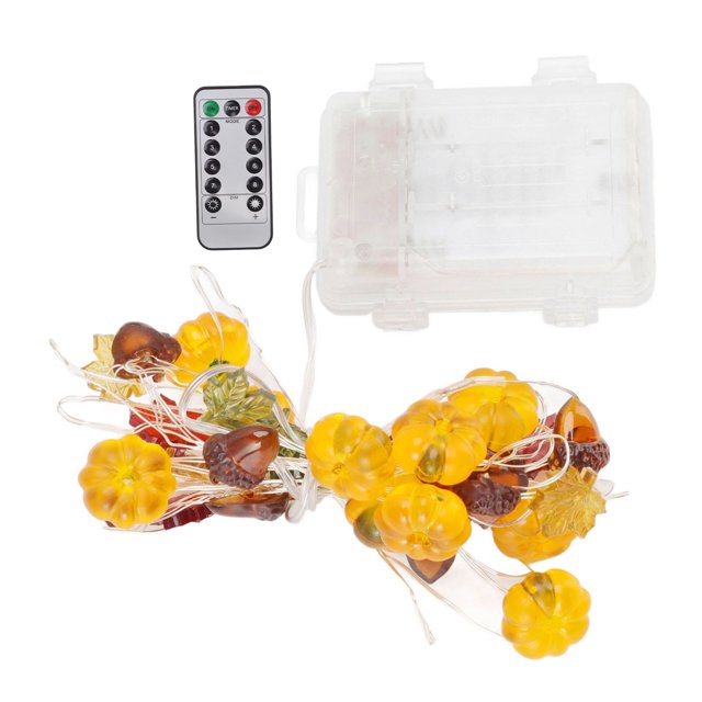 Halloween String Lights 30 LEDs Imperméable à l'Eau Pliable Citrouille Érable String Light pour Intérieur Extérieur Chaud Lumière