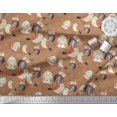 thumbnail image 2 of Soimoi Rayon Fabric Floral & Owl Cartoon Print Sewing Fabric Yard 42 Inch Wide, 2 of 3