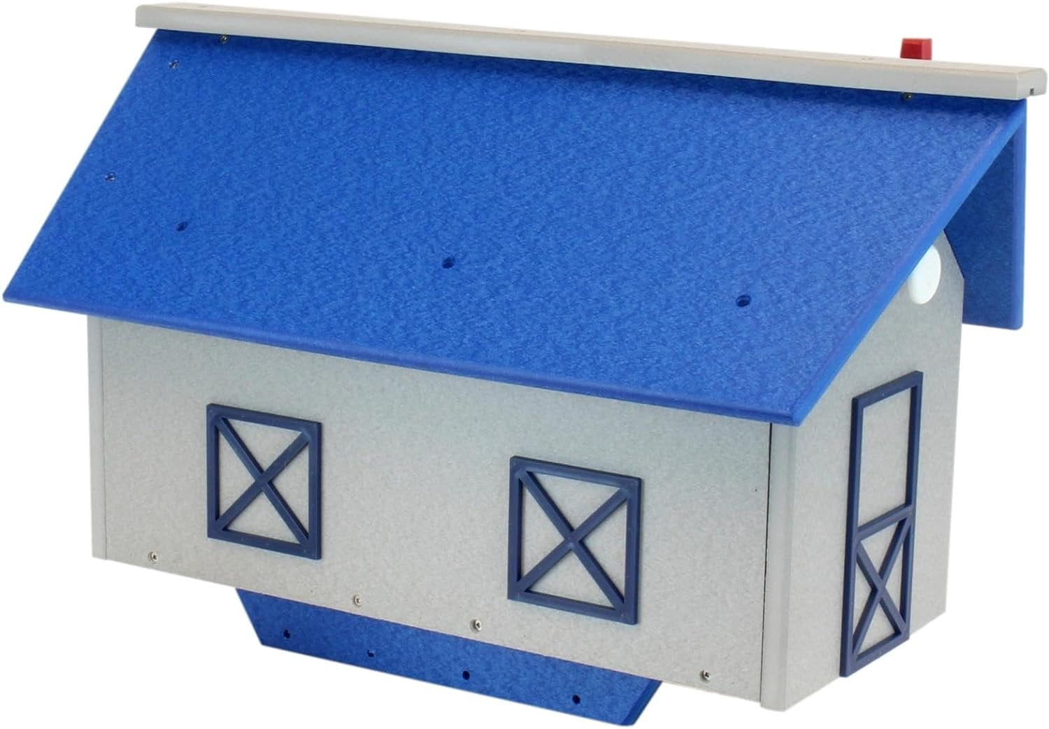 AmishToyBox.com Mailbox, Post Mount, Made with Weather-Proof Poly Lumber, UV-Resistant, Blue and Light Gray