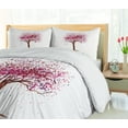 thumbnail image 5 of Ambesonne Floral Duvet Cover Sets, Blossom Buds Sakura Tree, 2-Queen, Magenta Redwood, 5 of 7