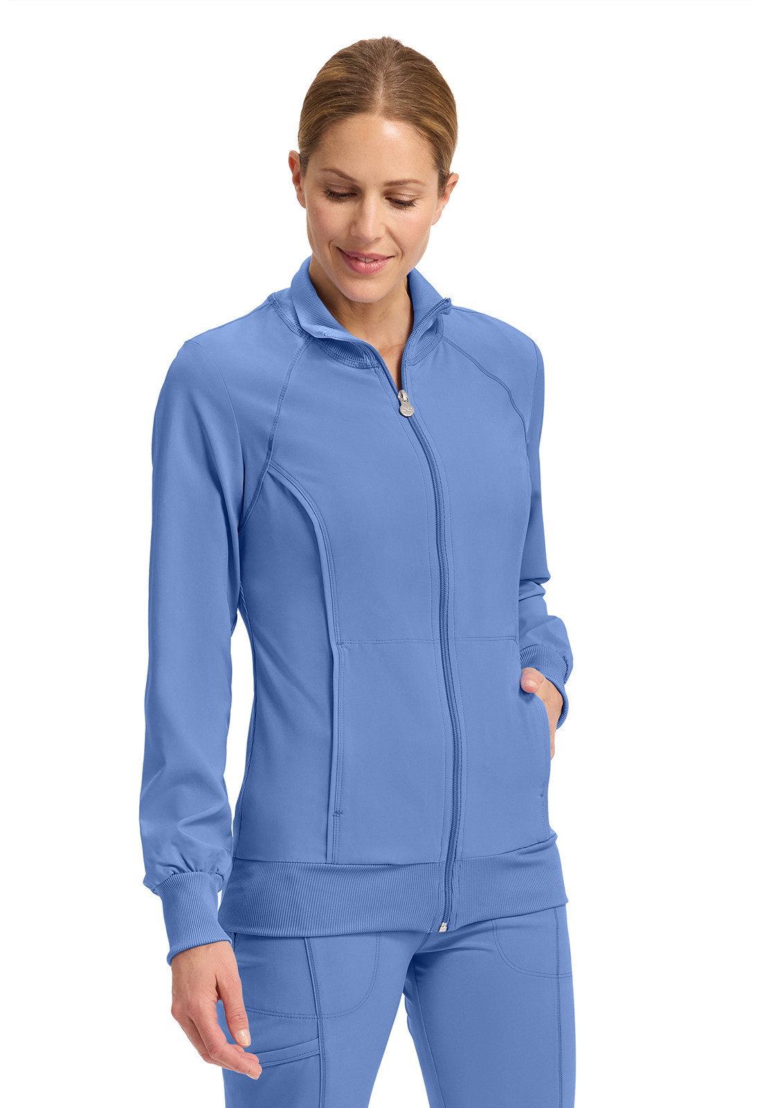 Infinity Cherokee Zip Front Scrub Jackets for Women, 4-Way Stretch Fabric, 2391A