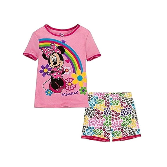 Minnie Mouse Little Girls 2 Piece Shorts Pajama Set, Size 2
