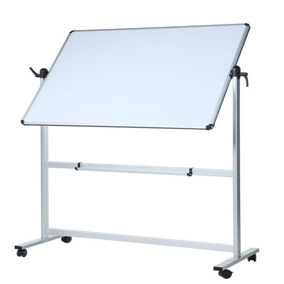 VIZ-PRO Double-sided Magnetic Mobile Whiteboard, 60 x 36 Inches, Aluminium Frame and Stand